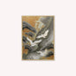 Neutral River Crane 1 Velvet Canvas Art