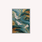 Teal River Crane 2 Velvet Canvas Art