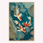 Teal River Koi 1 Velvet Canvas Art