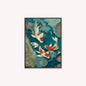 Teal River Koi 1 Velvet Canvas Art