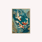 Teal River Koi 1 Velvet Canvas Art