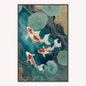 Teal River Koi 2 Velvet Canvas Art