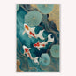Teal River Koi 2 Velvet Canvas Art