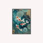 Teal River Koi 2 Velvet Canvas Art