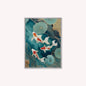 Teal River Koi 2 Velvet Canvas Art