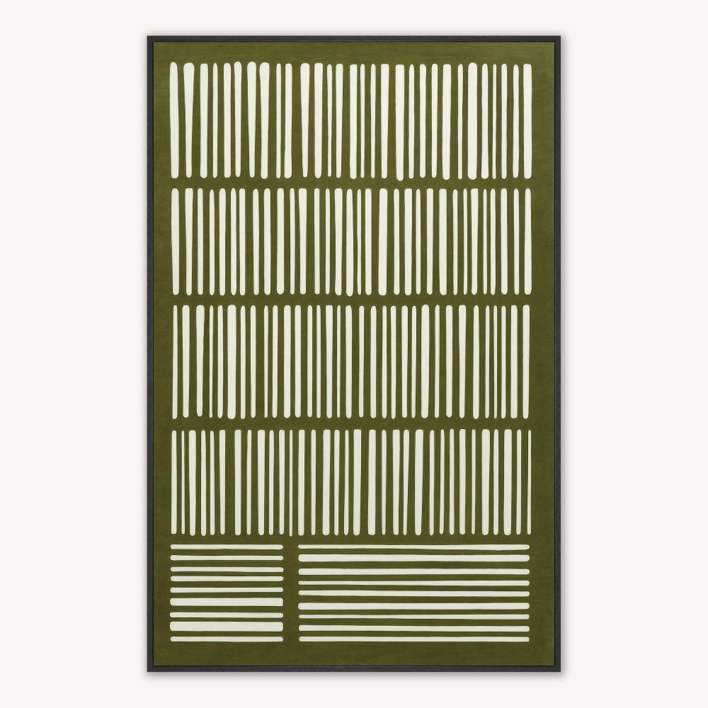 Woven Earth Matcha Velvet Canvas Art