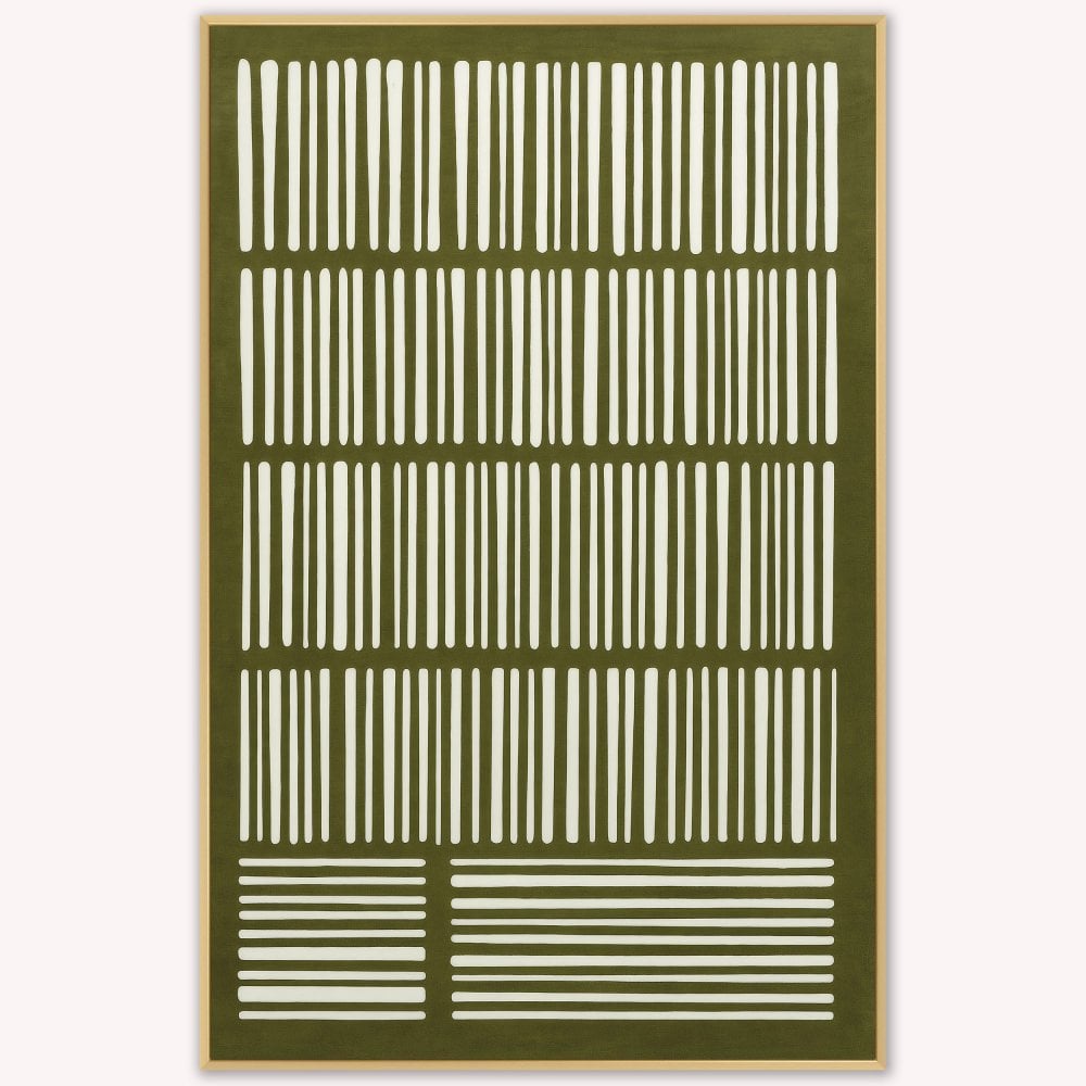 Woven Earth Matcha Velvet Canvas Art