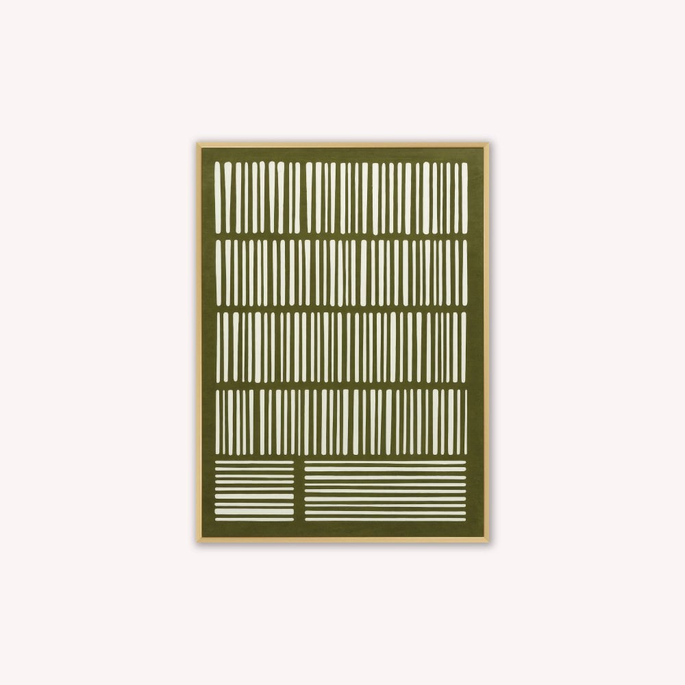 Woven Earth Matcha Velvet Canvas Art
