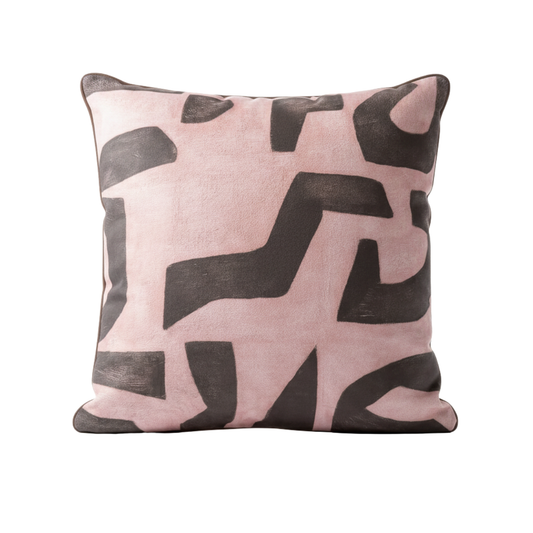 Abstract Sands of Cocoa Velvet Cushion - 60 x 60