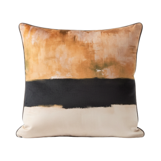 Abstract Chocolate Dusk Velvet Cushion - 60 x 60