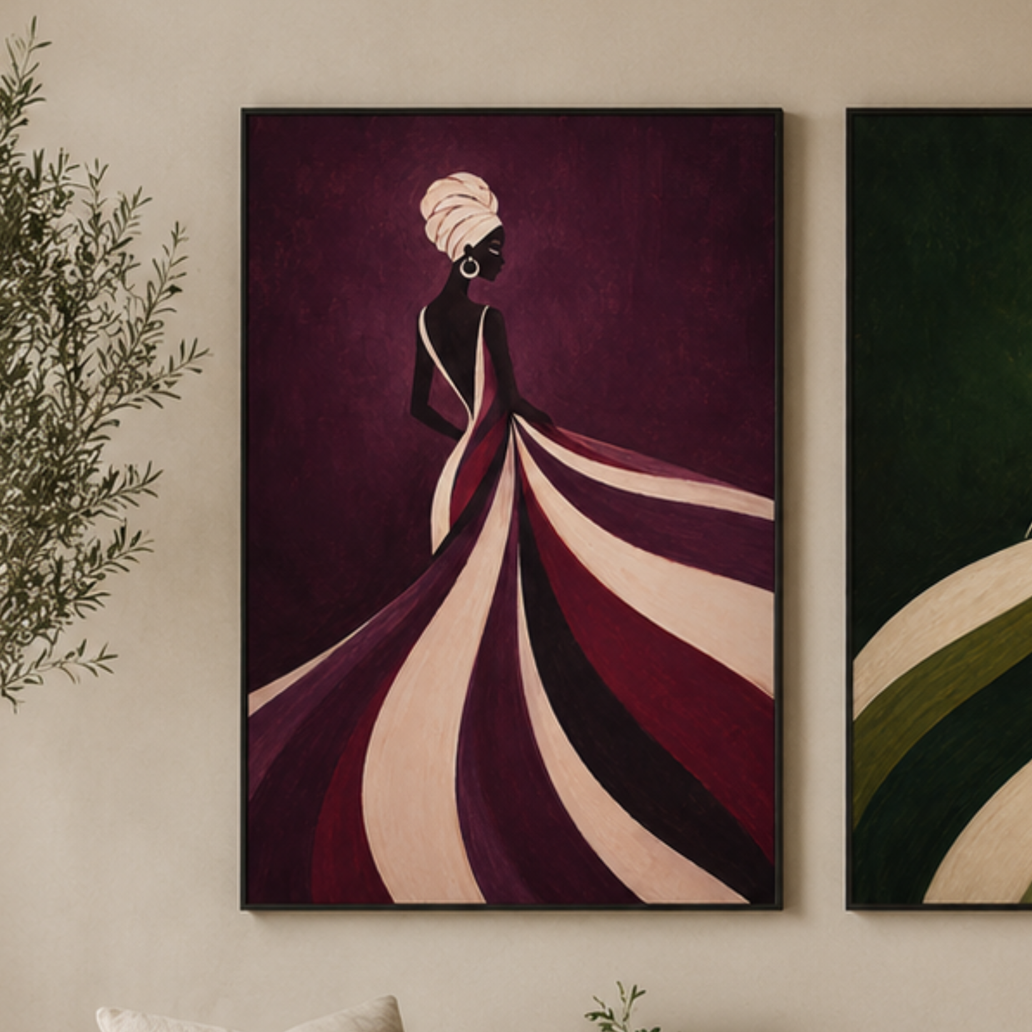 Burgundy Muse Velvet Canvas