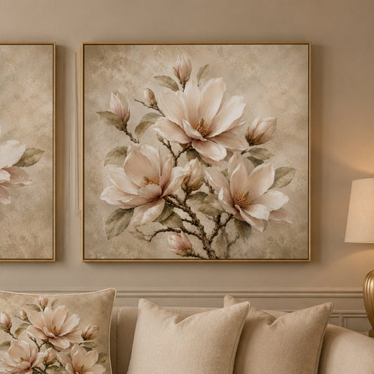 Soft Magnolia 2 Square Velvet Canvas