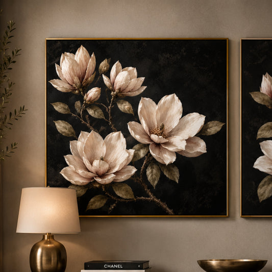 Deep Magnolia 1 Square Velvet Canvas