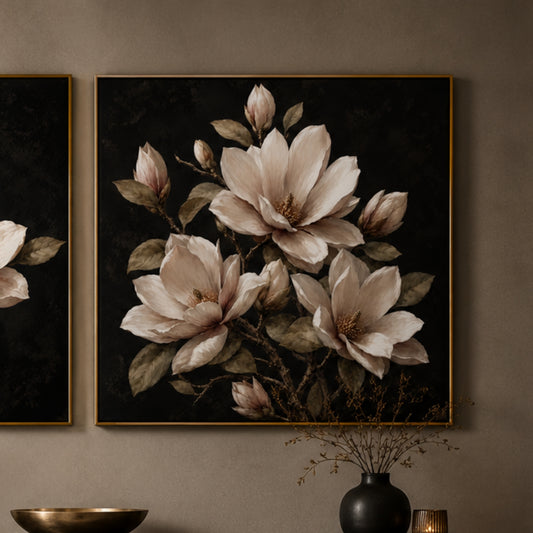 Deep Magnolia 2 Square Velvet Canvas