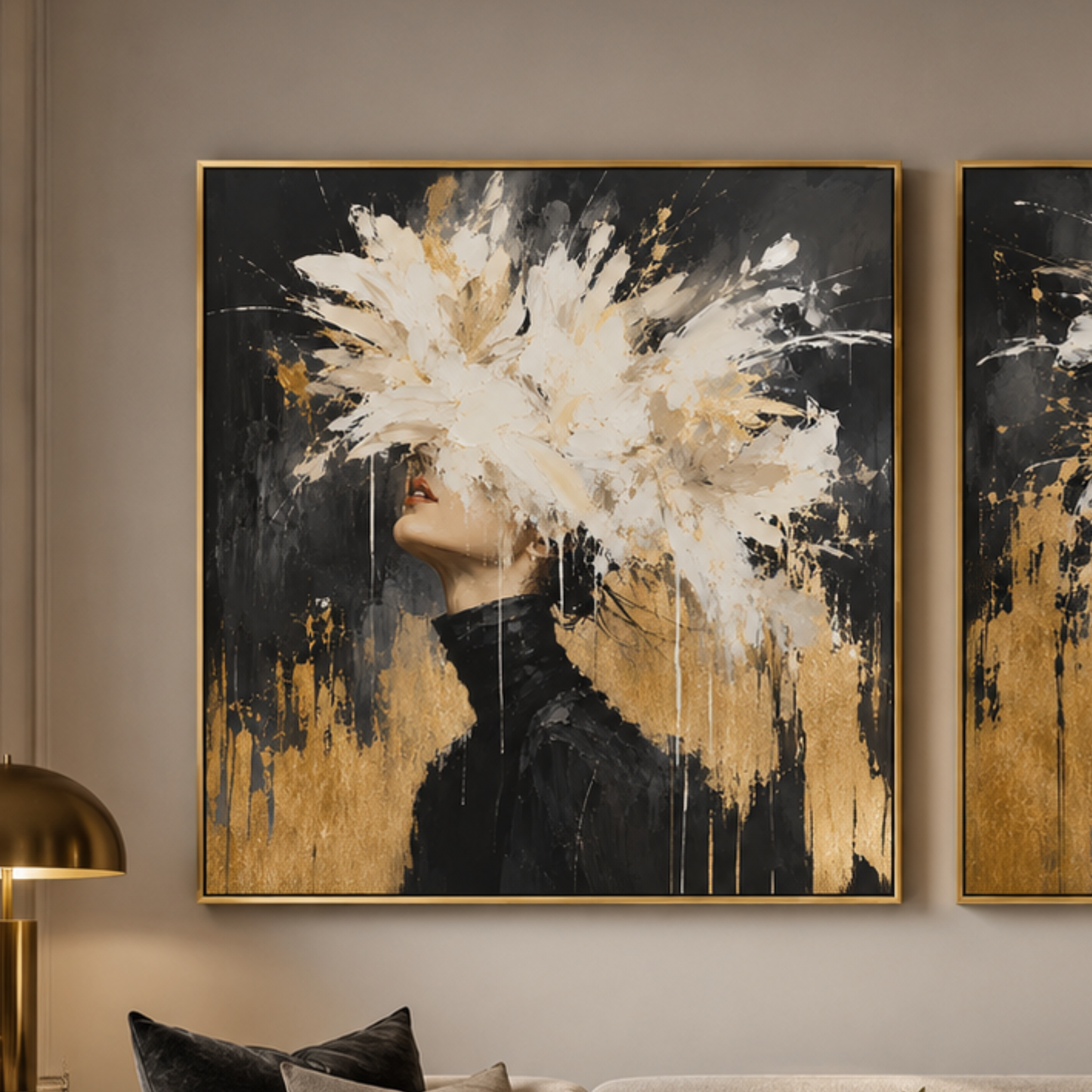 Gilded Awakening Gold 2 Framed Canvas Art