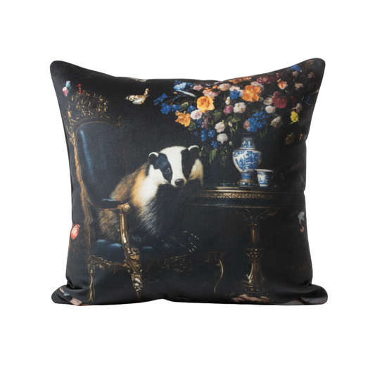 Stately Home Curiosity Badger Velvet Cushion - 60 x 60
