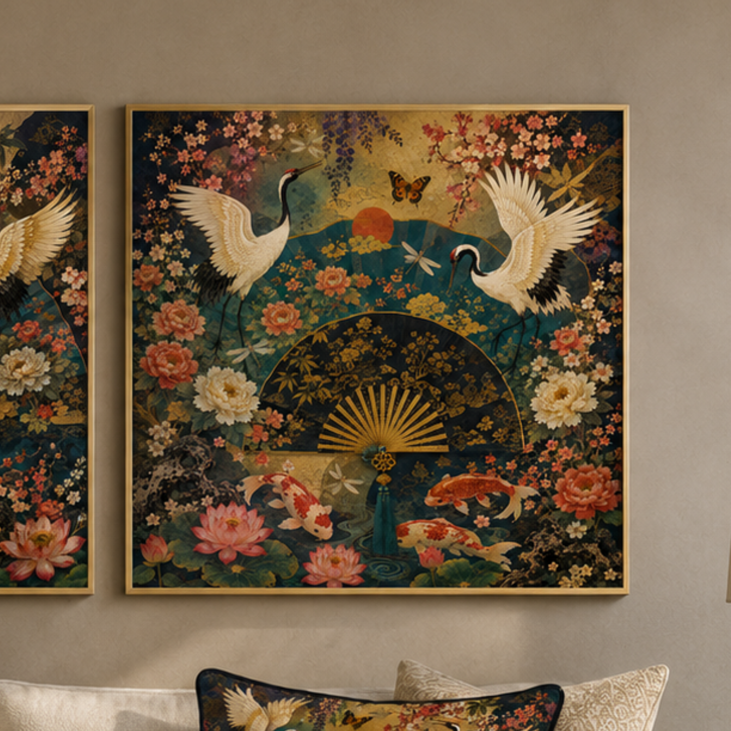 Oriental Fan 2 Velvet Canvas