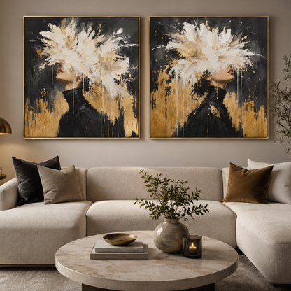 Gilded Awakening Gold 2 Framed Canvas Art
