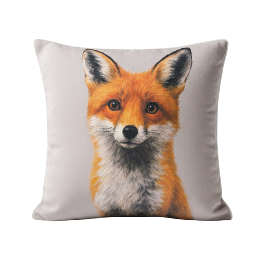 Curious Fox Velvet Cushion - 60 x 60