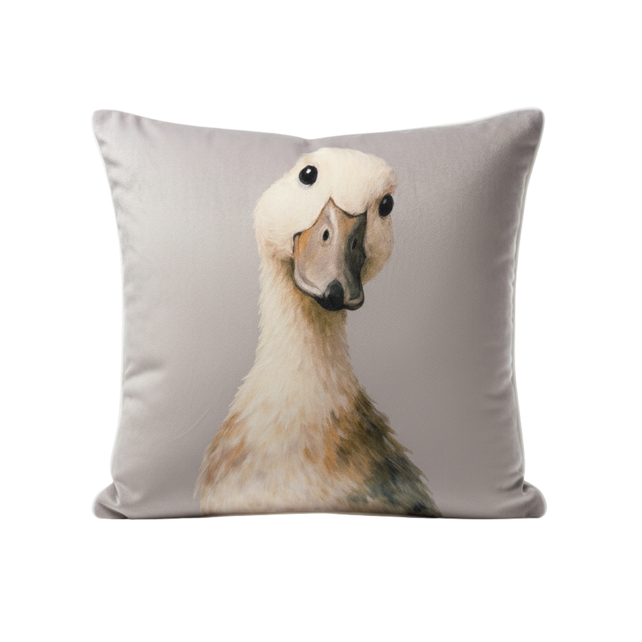 Curious Duck Grey Velvet Cushion - 60 x 60