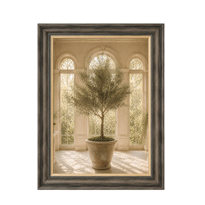 Rustic Potted Olive Tree Framed Wall Art