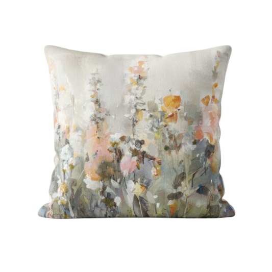 Rustic Garden Peach Velvet Cushion - 60 x 60