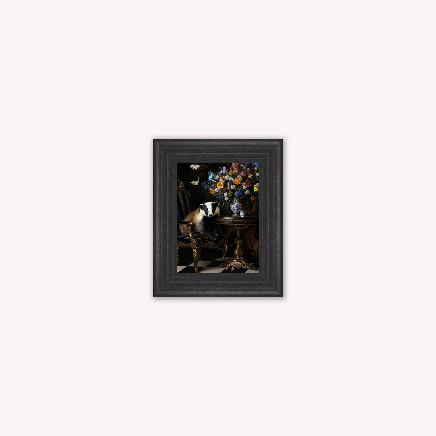 Curiosity Badger at the Stately Home Framed Wall Art