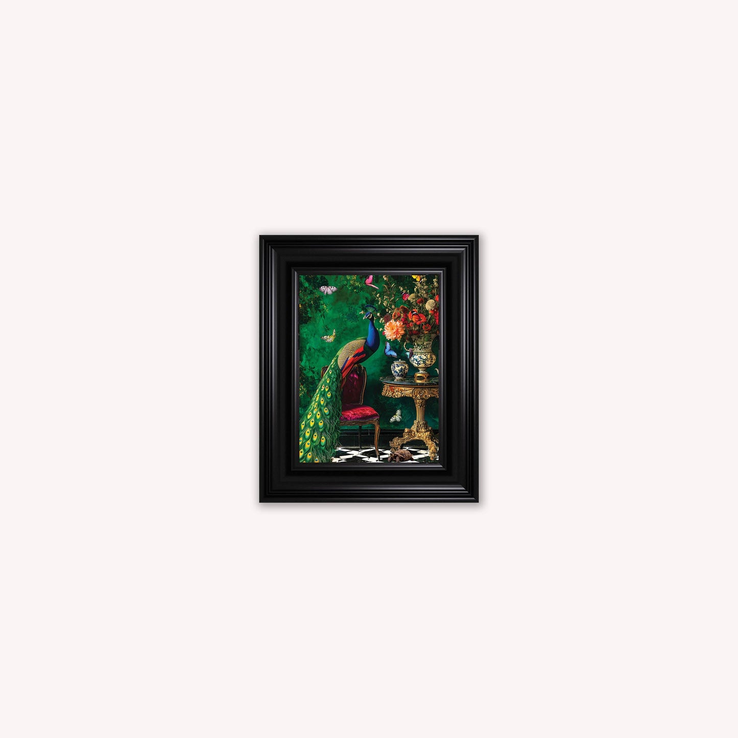 Curiosity Peacock at the Stately Home Framed Wall Art