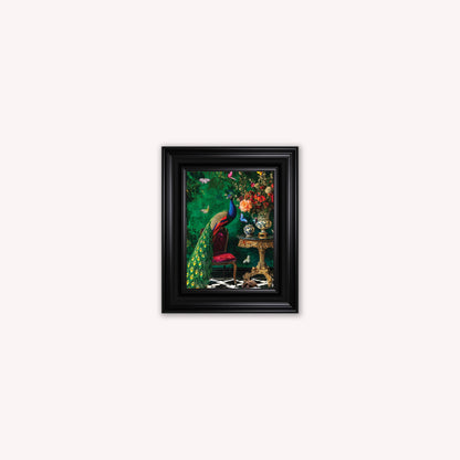 Curiosity Peacock at the Stately Home Framed Wall Art