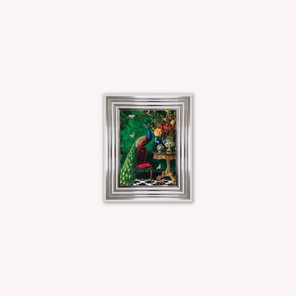 Curiosity Peacock at the Stately Home Framed Wall Art