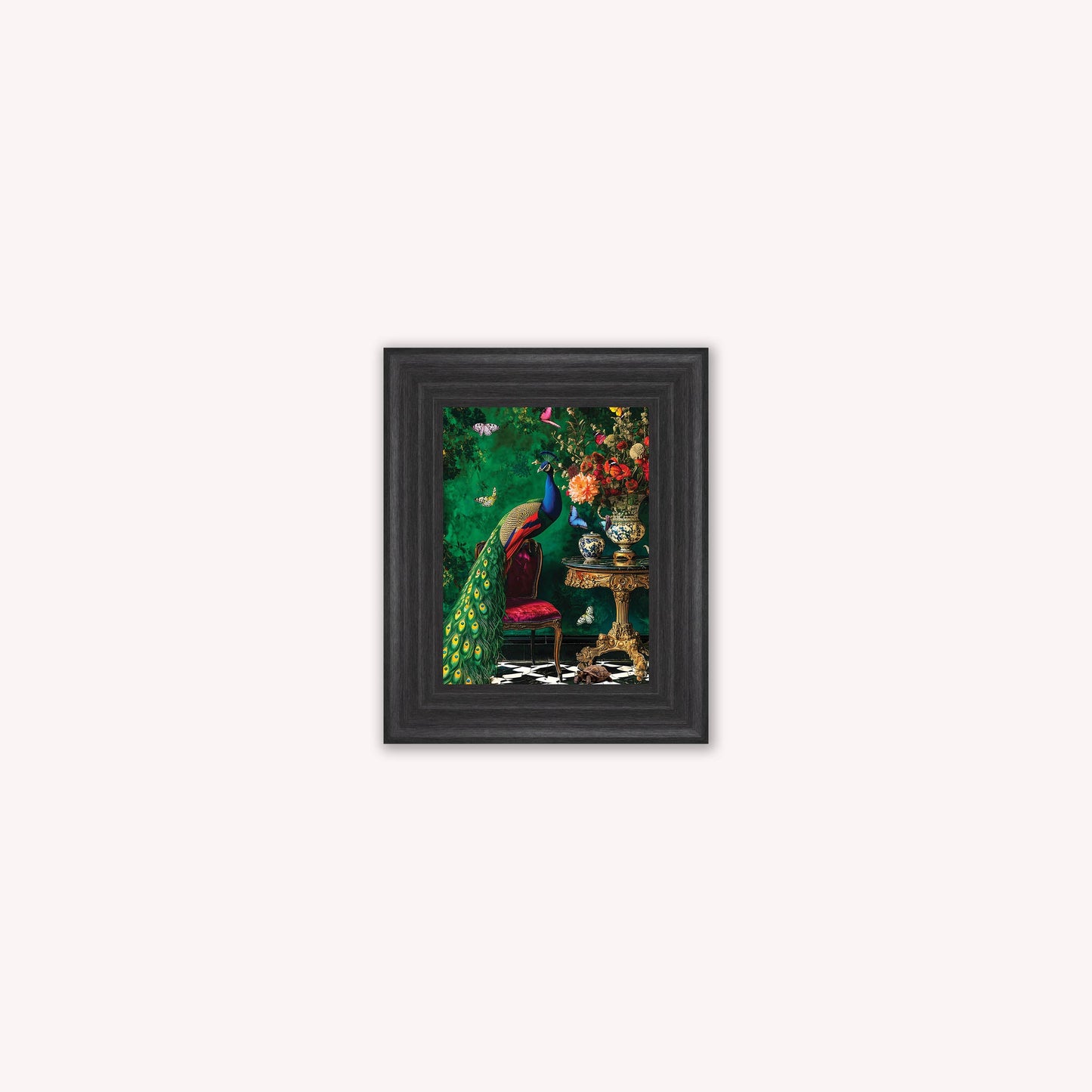 Curiosity Peacock at the Stately Home Framed Wall Art