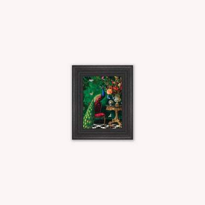Curiosity Peacock at the Stately Home Framed Wall Art