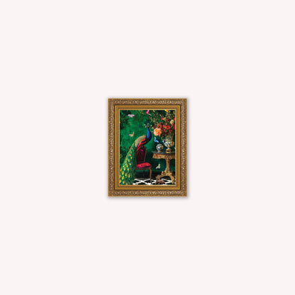 Curiosity Peacock at the Stately Home Framed Wall Art
