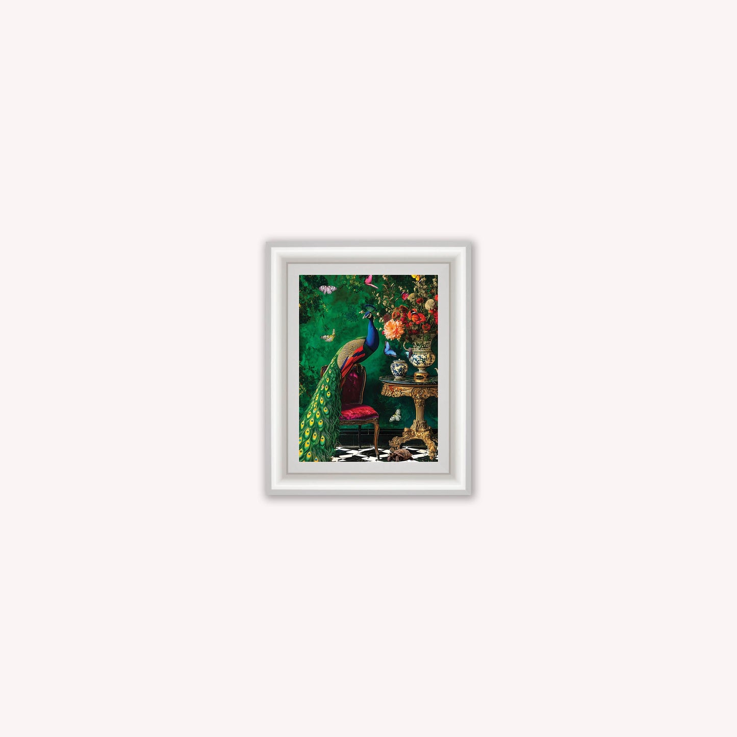 Curiosity Peacock at the Stately Home Framed Wall Art