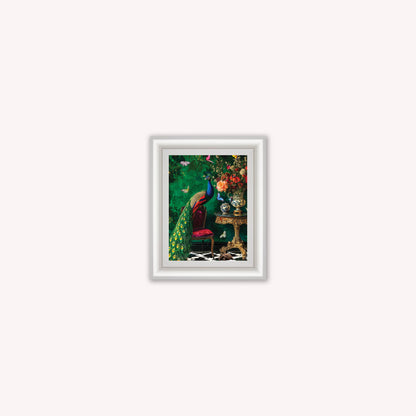 Curiosity Peacock at the Stately Home Framed Wall Art