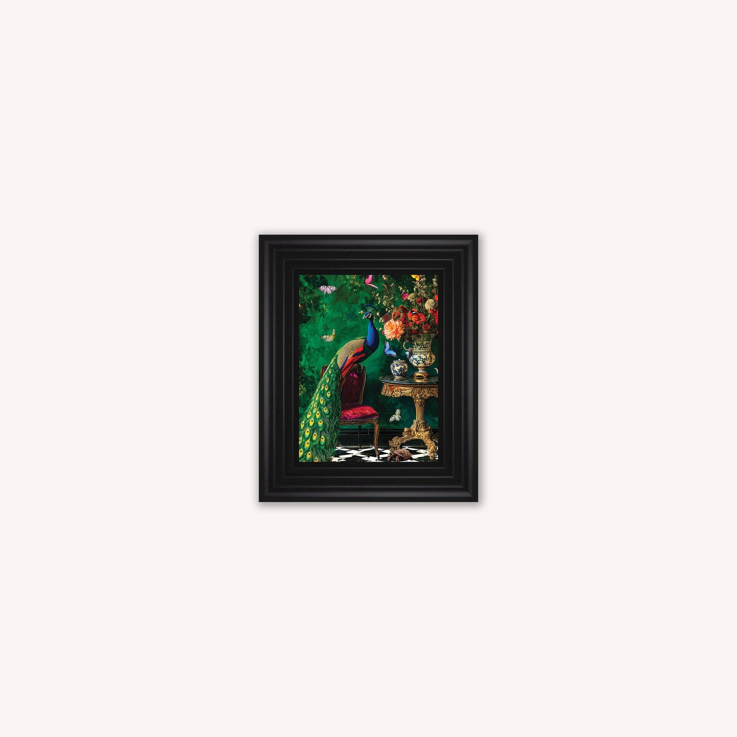 Curiosity Peacock at the Stately Home Framed Wall Art