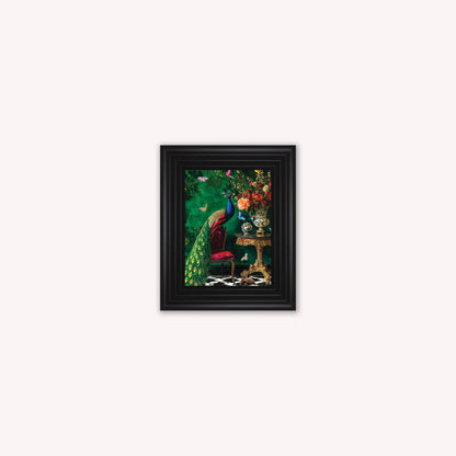 Curiosity Peacock at the Stately Home Framed Wall Art