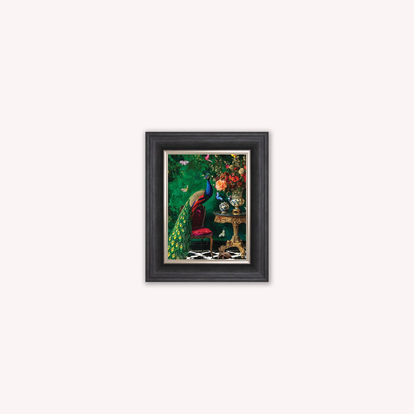 Curiosity Peacock at the Stately Home Framed Wall Art