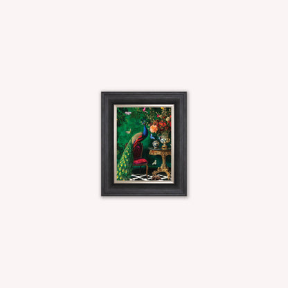 Curiosity Peacock at the Stately Home Framed Wall Art