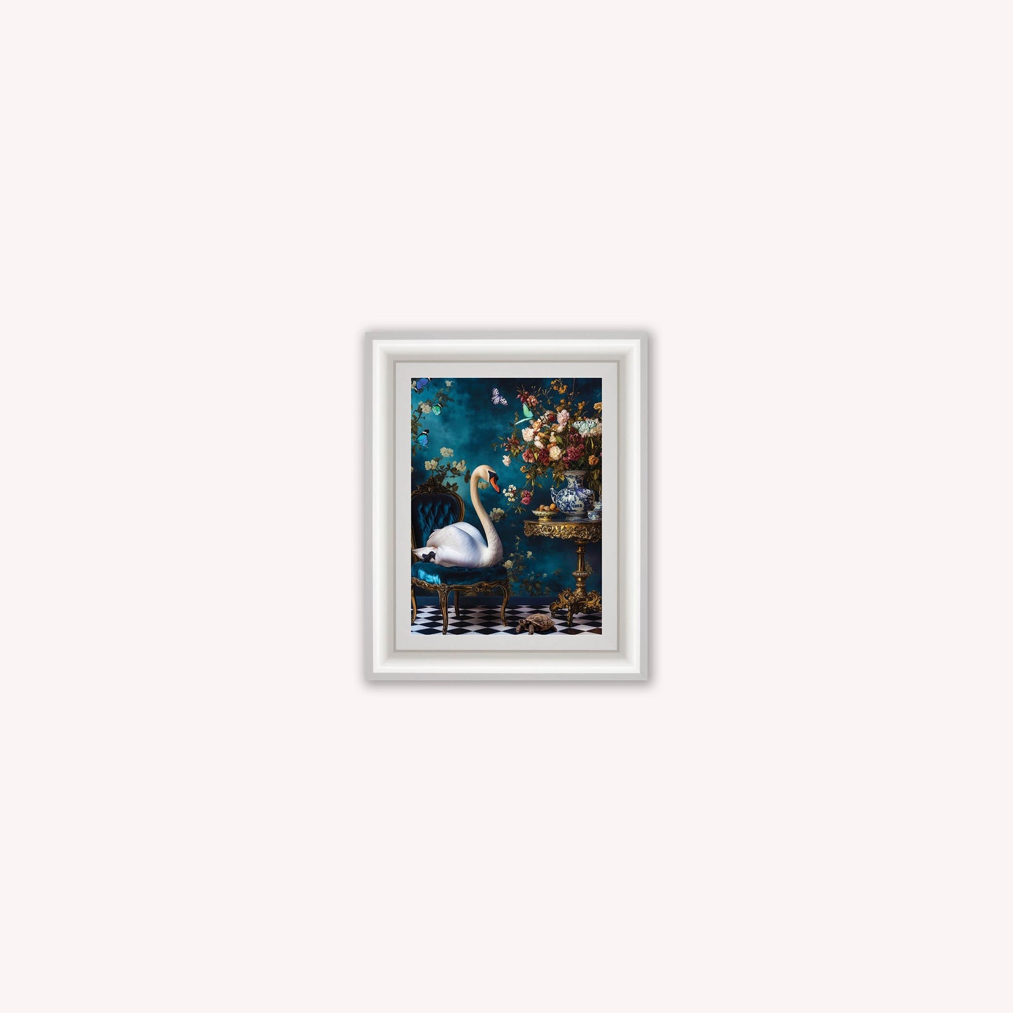 Curiosity Swan at the Stately Home Framed Wall Art