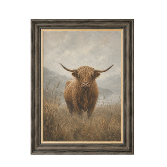 Moorland Highland Cow Framed Wall Art