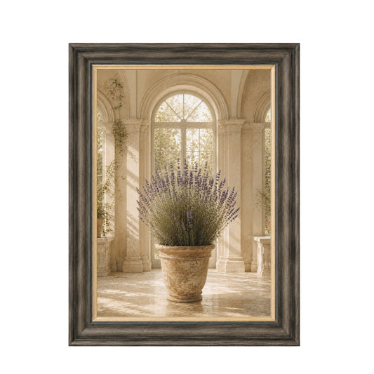 Rustic Potted Lavender Tree Framed Wall Art