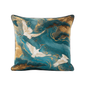 Teal River Crane Velvet Cushion - 60 x 60