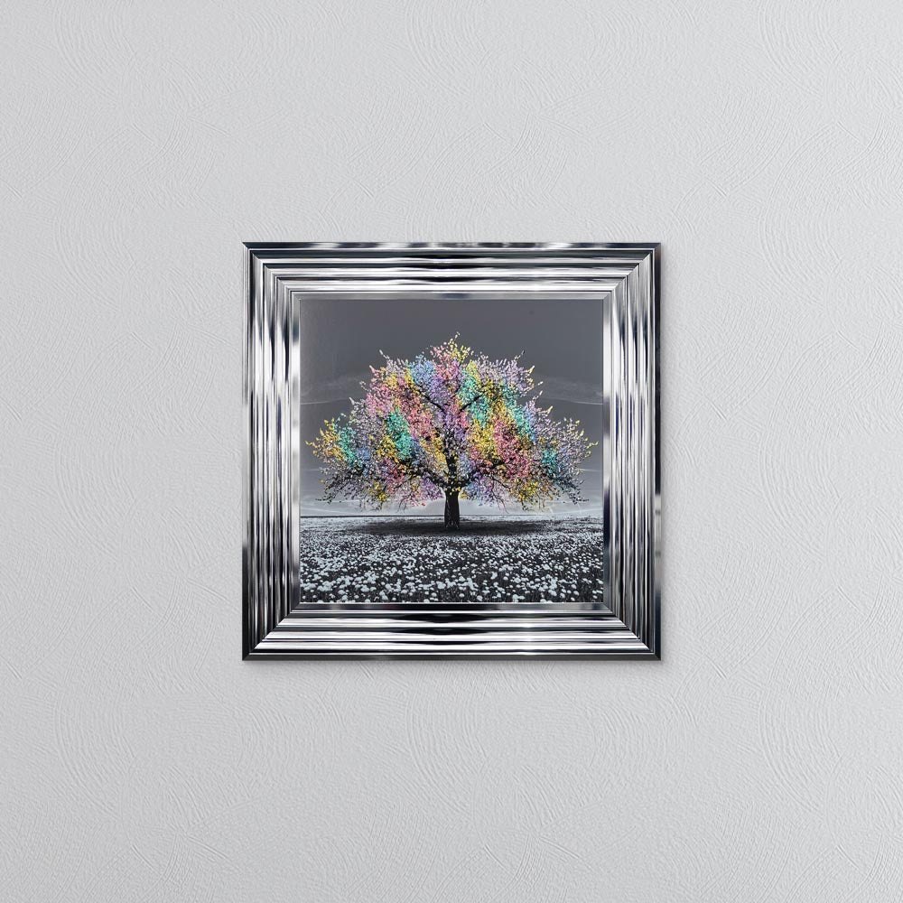 Multicoloured Cherry Tree Framed Wall Art