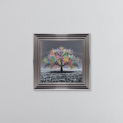 Multicoloured Cherry Tree Framed Wall Art