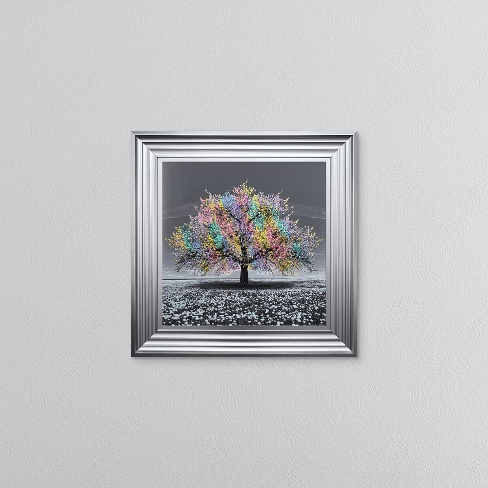 Multicoloured Cherry Tree Framed Wall Art