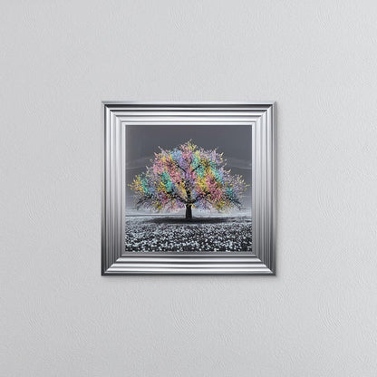 Multicoloured Cherry Tree Framed Wall Art