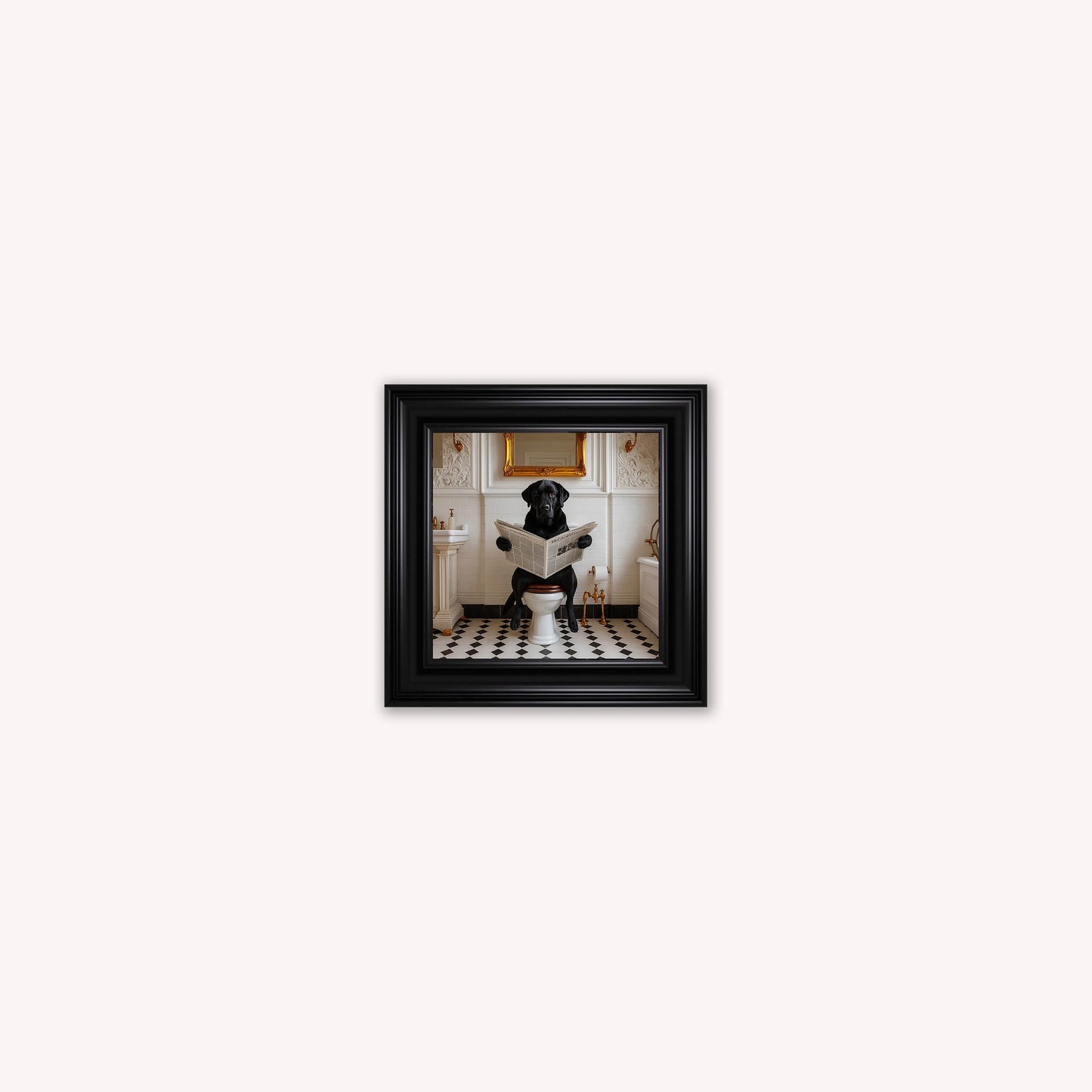 Dog on the Bog - Black Labrador Framed Wall Art