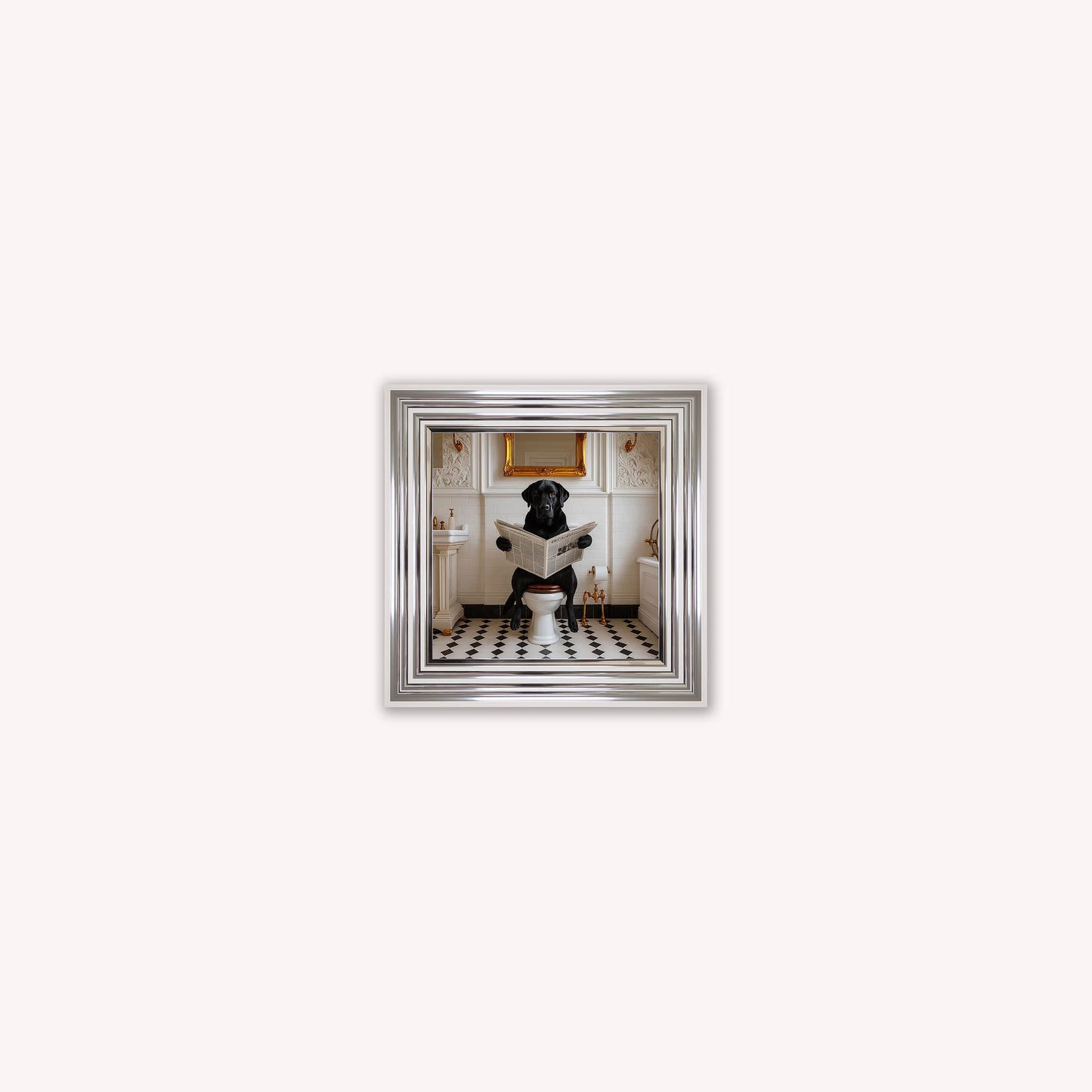 Dog on the Bog - Black Labrador Framed Wall Art