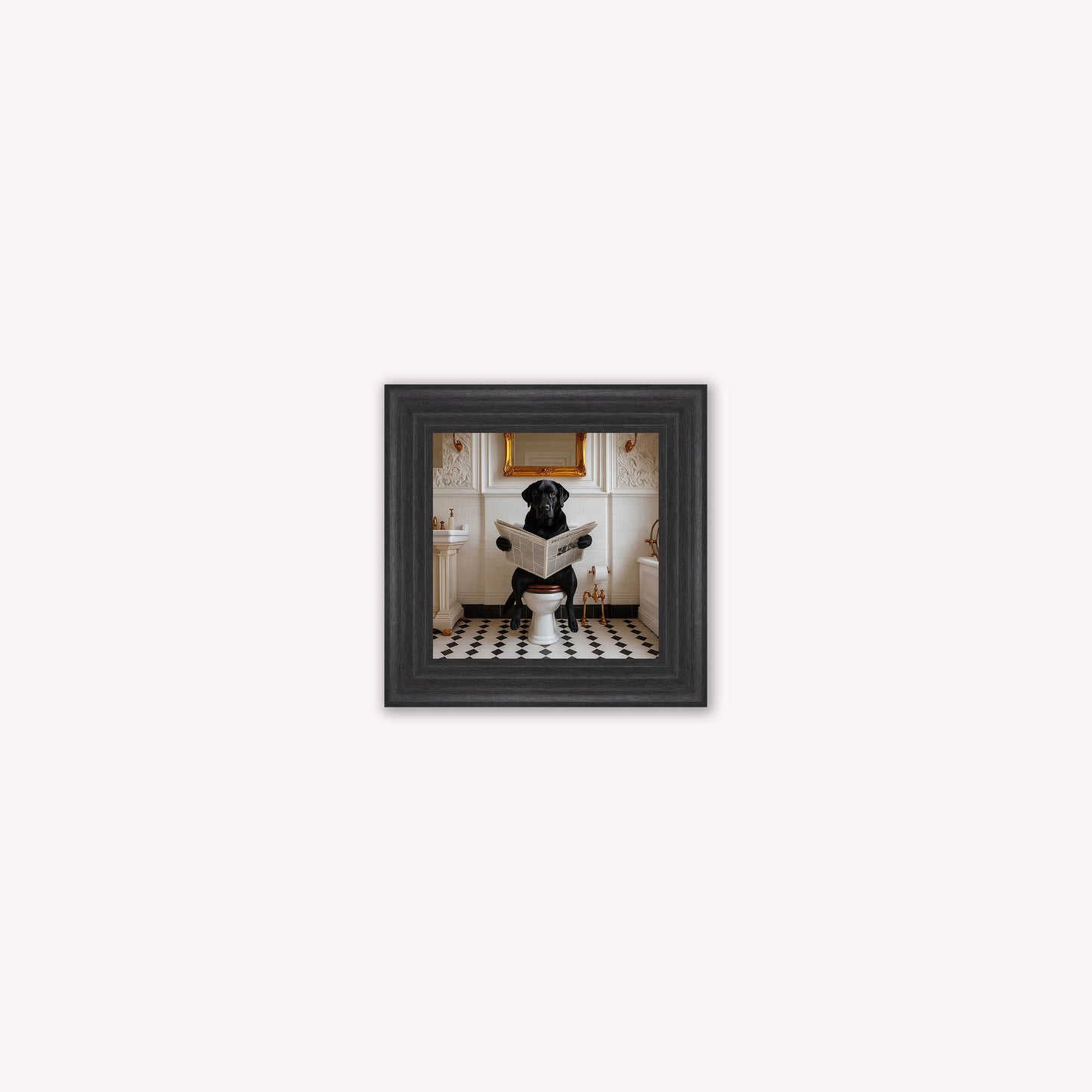 Dog on the Bog - Black Labrador Framed Wall Art